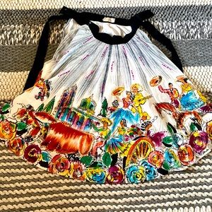 Hand painted vintage multipurpose skirt/dress one of a kind